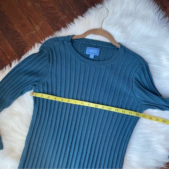 Y2K Blue Ribbed Sweater with Hardware Details - Picture 5 of 6